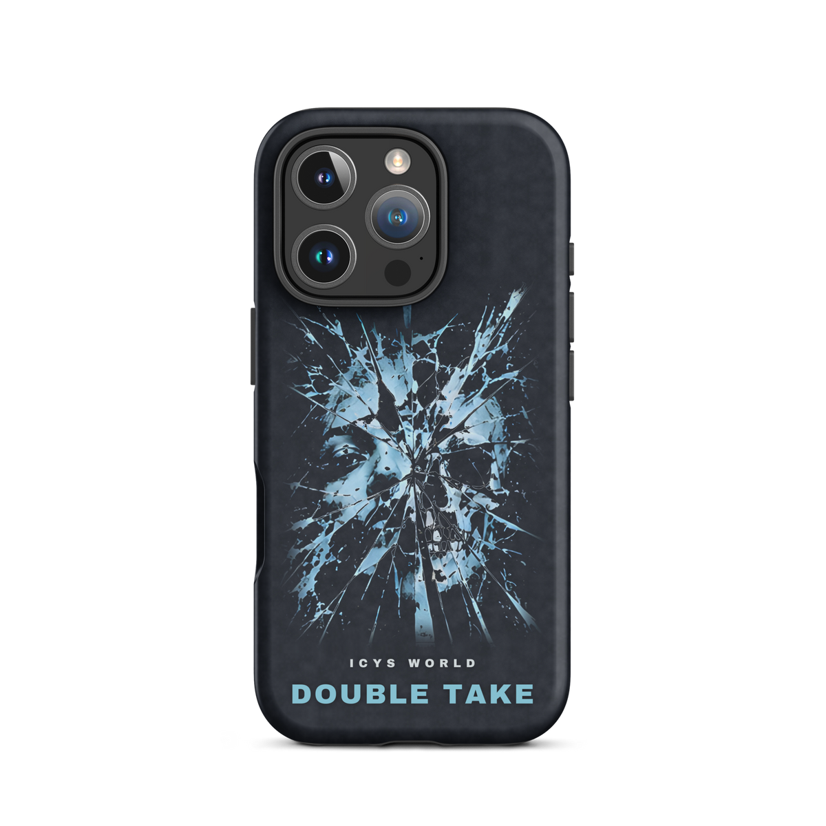 ICYS WORLD Double Take iPhone case on iPhone 16 Pro, matte finish