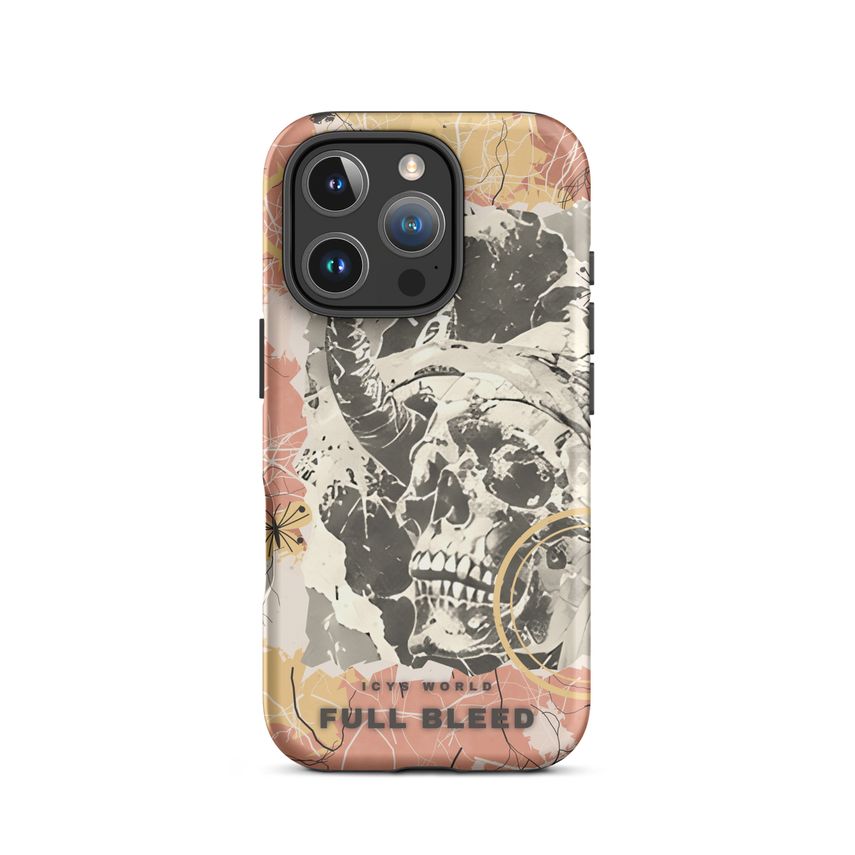 ICYS WORLD Full Bleed iPhone case on iPhone 16 Pro, matte finish