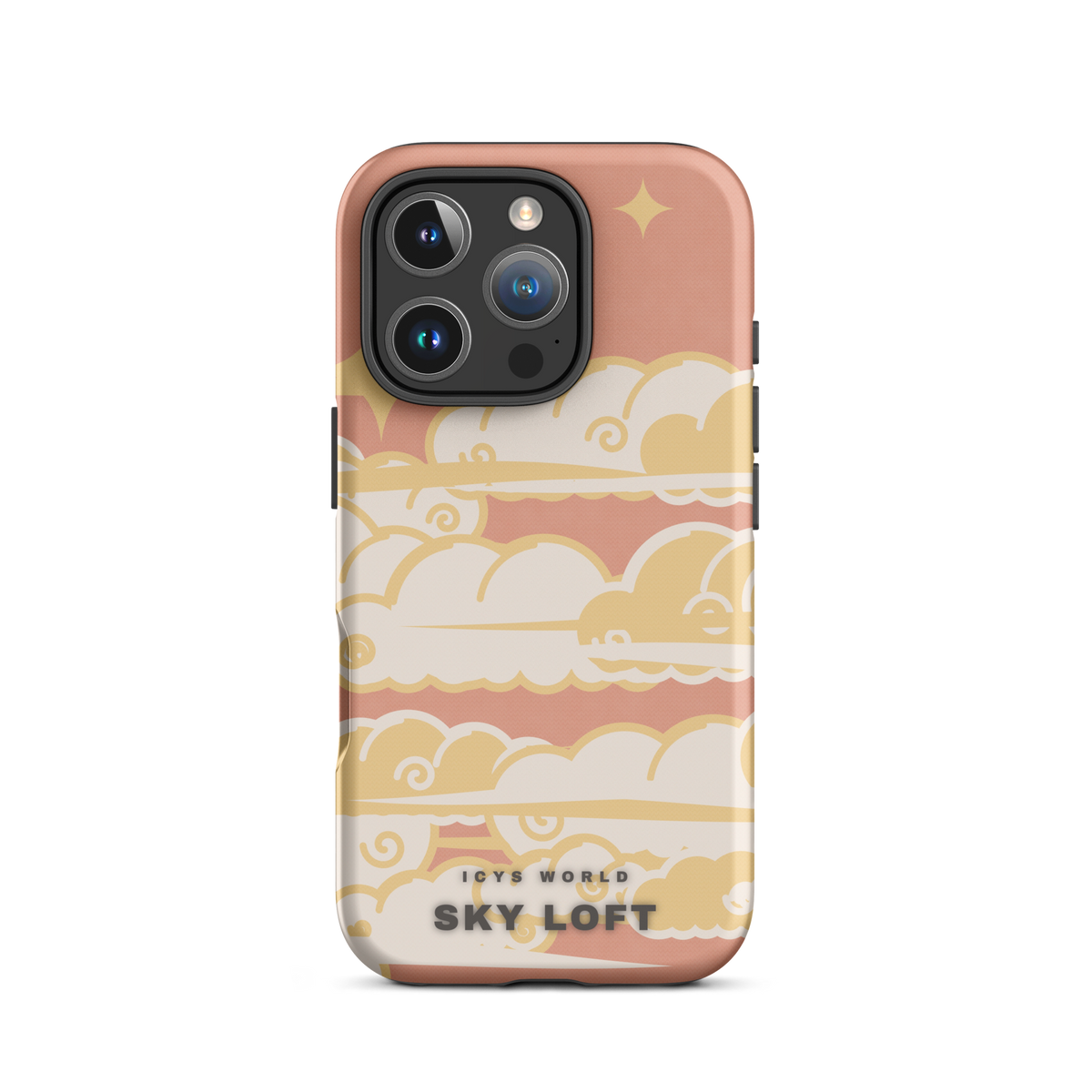 ICYS WORLD Sky Loft iPhone case on iPhone 16 Pro, matte finish