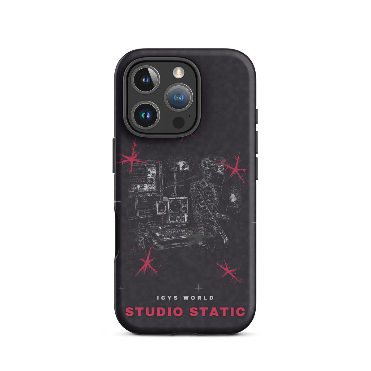 ICYS WORLD Studio Static iPhone case on iPhone 16 Pro, matte finish