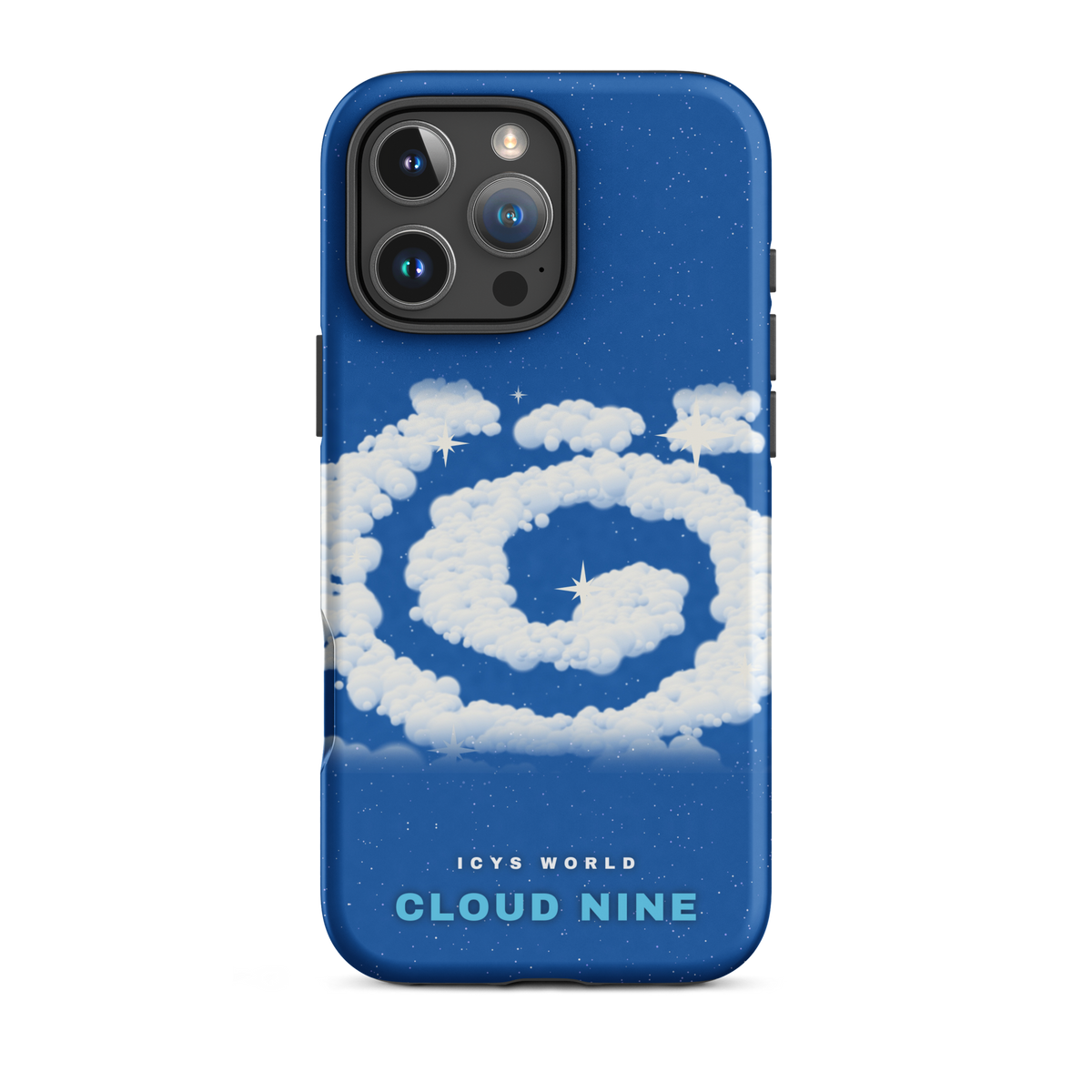 ICYS WORLD Cloud Nine iPhone case on iPhone 16 Pro Max, matte finish