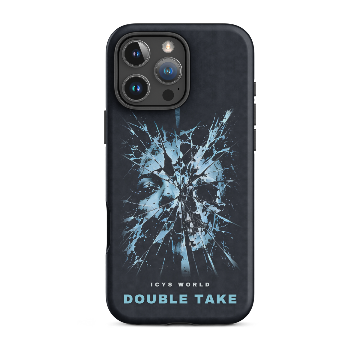 ICYS WORLD Double Take iPhone case on iPhone 16 Pro Max, matte finish