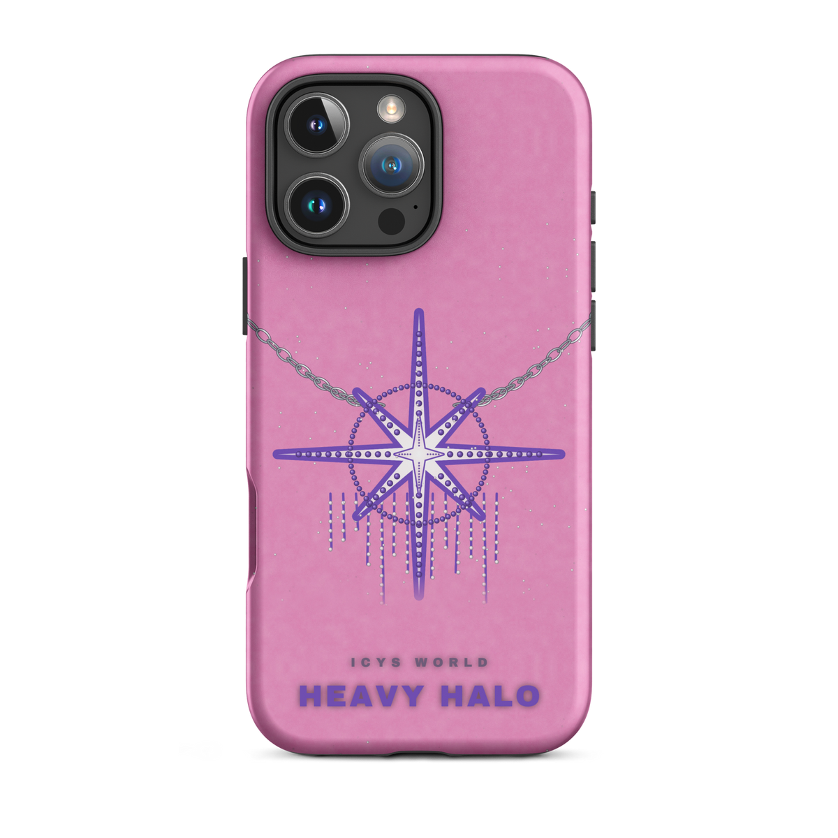 ICYS WORLD Heavy Halo iPhone case on iPhone 16 Pro Max, matte finish