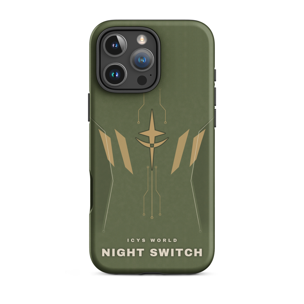 ICYS WORLD Night Switch iPhone case on iPhone 16 Pro Max, matte finish