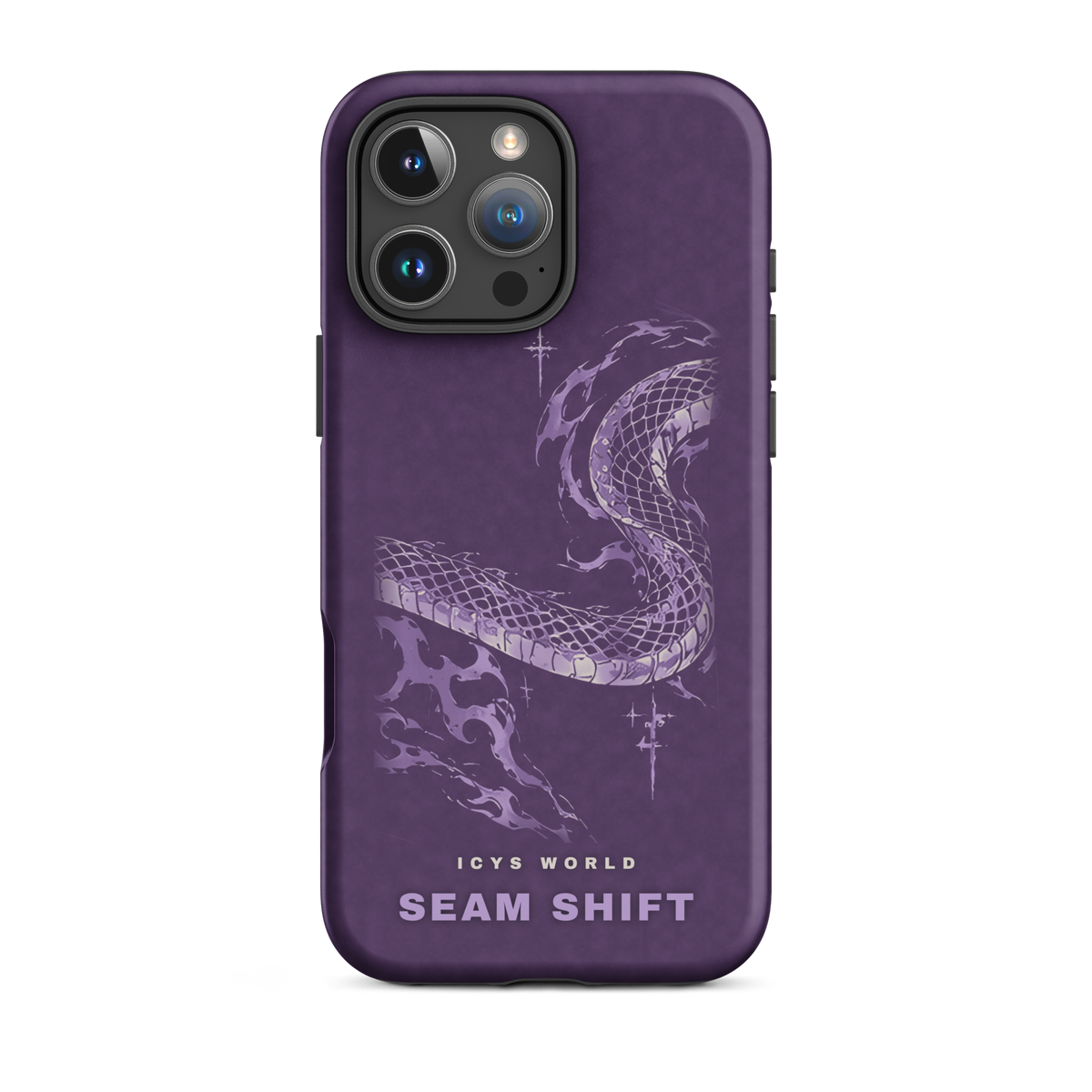 ICYS WORLD Seam Shift iPhone case on iPhone 16 Pro Max, matte finish