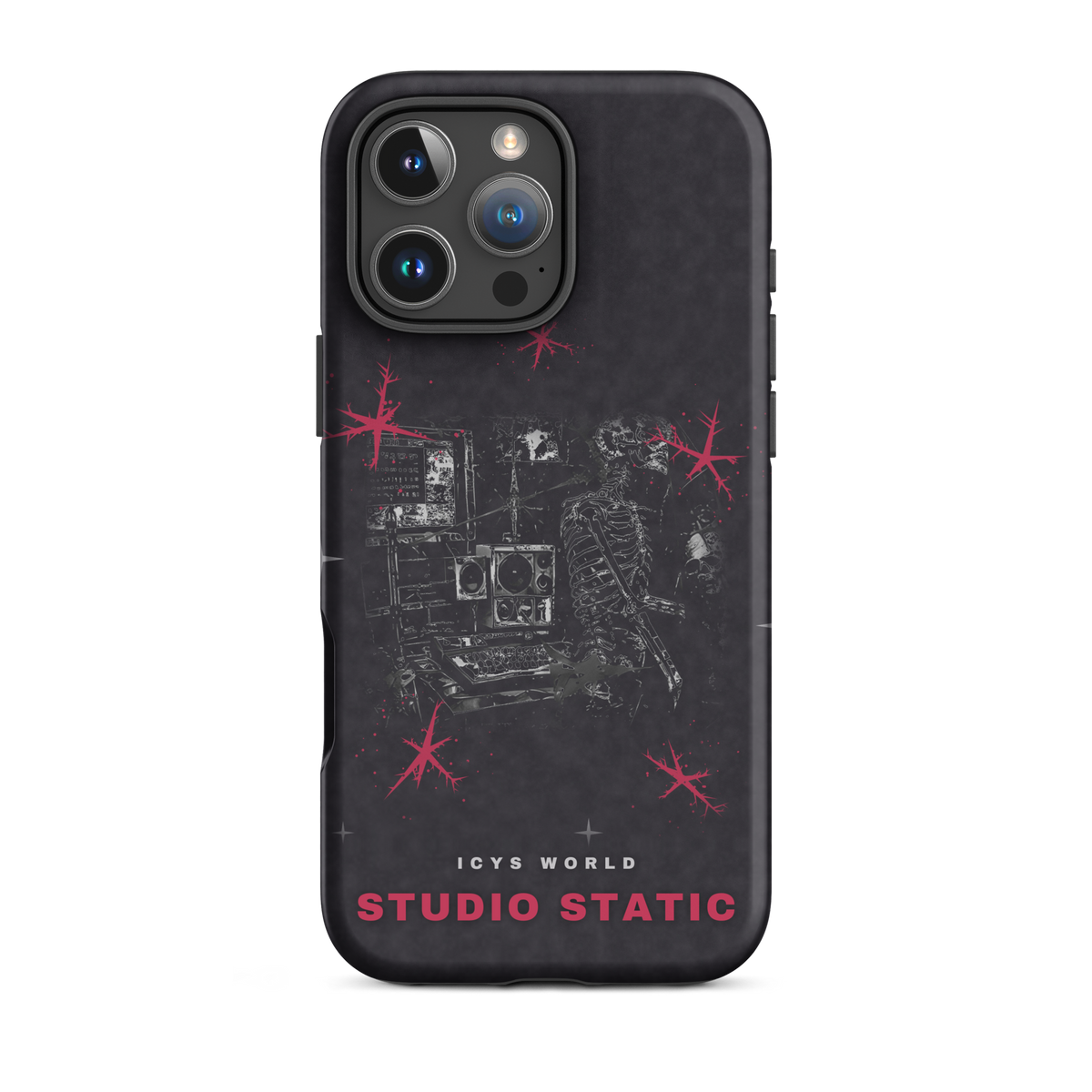 ICYS WORLD Studio Static iPhone case on iPhone 16 Pro Max, matte finish
