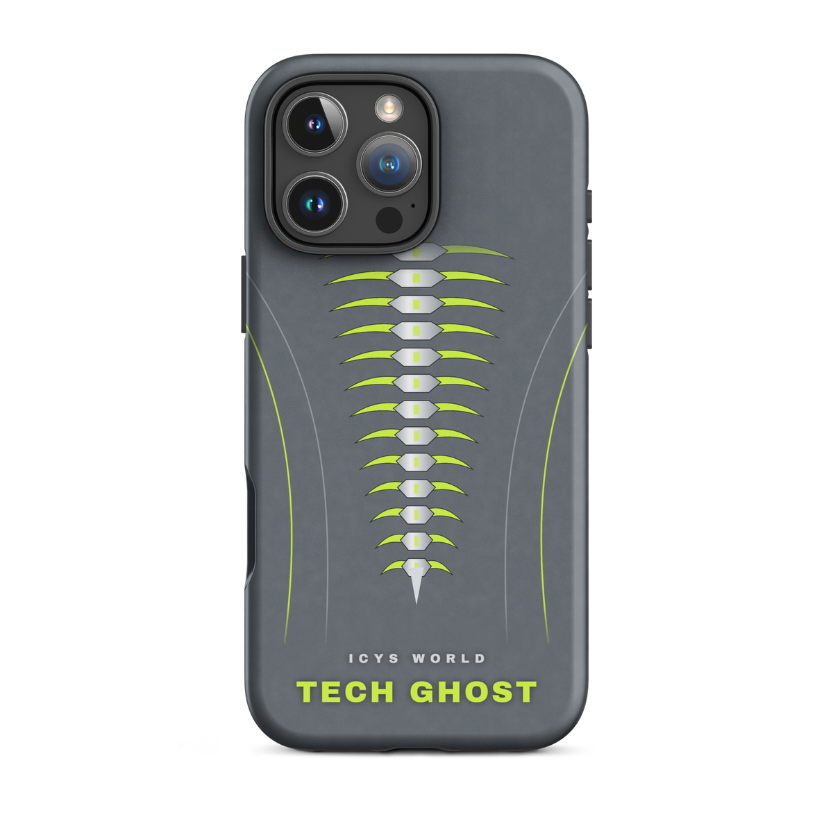 ICYS WORLD Tech Ghost iPhone case on iPhone 16 Pro Max, matte finish
