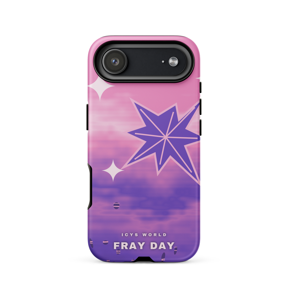 ICYS WORLD Fray Day iPhone case on iPhone 17 Air, matte finish