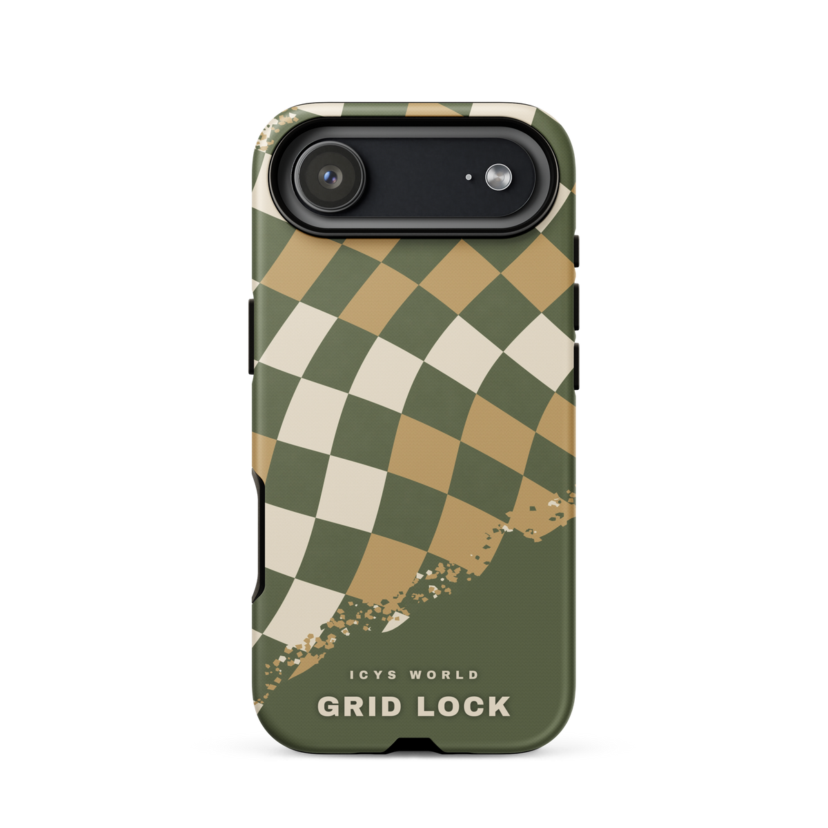 ICYS WORLD Grid Lock iPhone case on iPhone 17 Air, matte finish