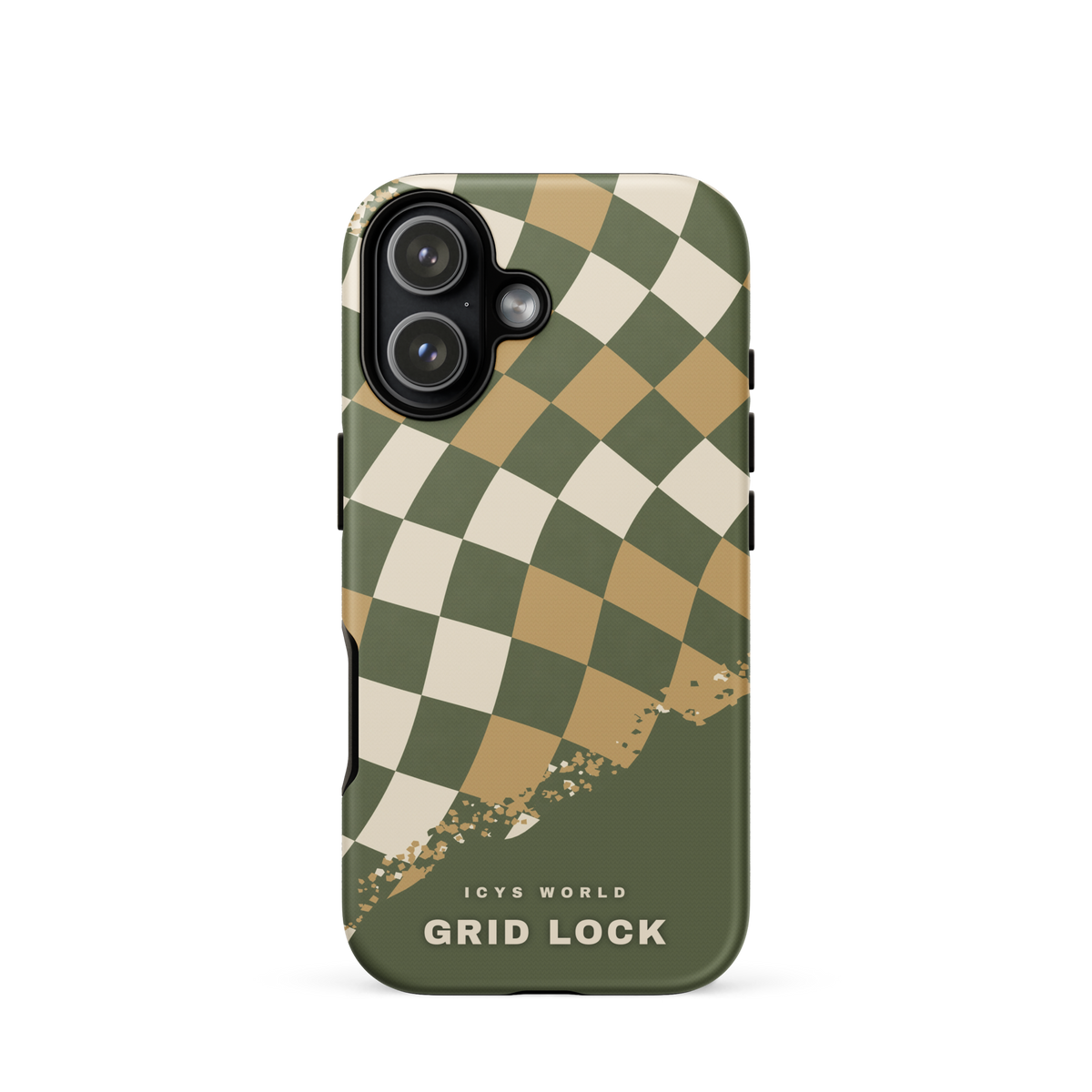 ICYS WORLD Grid Lock iPhone case on iPhone 17, matte finish
