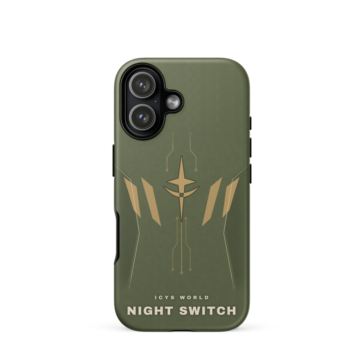 ICYS WORLD Night Switch iPhone case on iPhone 17, matte finish