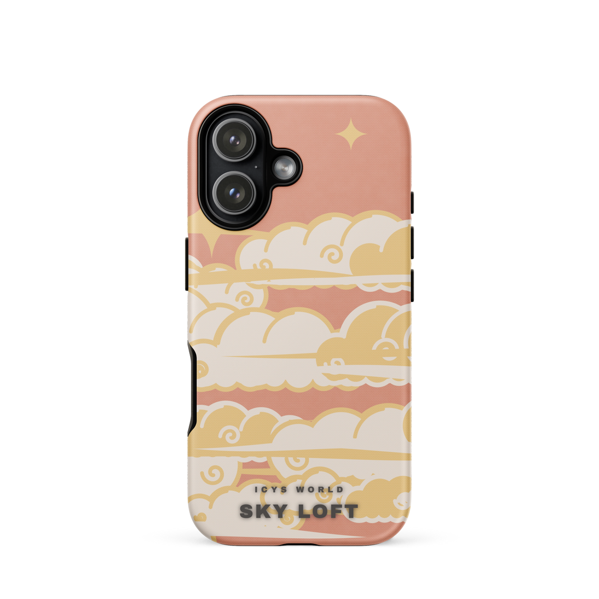 ICYS WORLD Sky Loft iPhone case on iPhone 17, matte finish