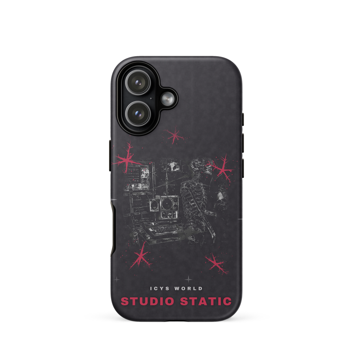 ICYS WORLD Studio Static iPhone case on iPhone 17, matte finish