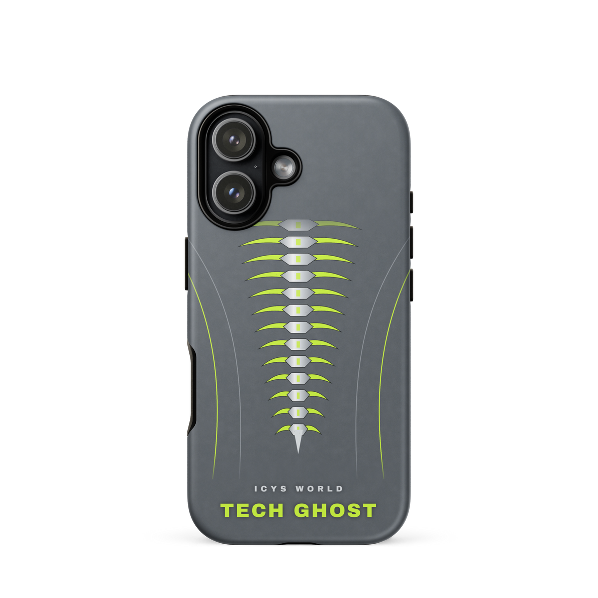 ICYS WORLD Tech Ghost iPhone case on iPhone 17, matte finish