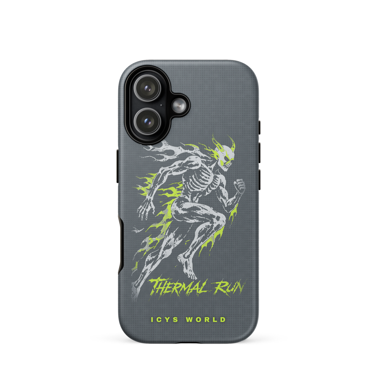 ICYS WORLD Thermal Run iPhone case on iPhone 17, matte finish