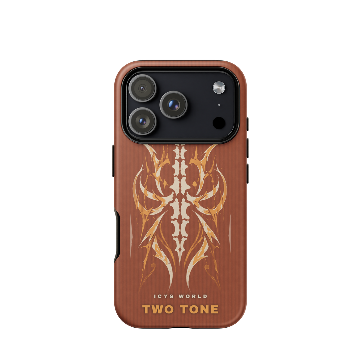 ICYS WORLD Two Tone iPhone case on iPhone 17 Pro, matte finish