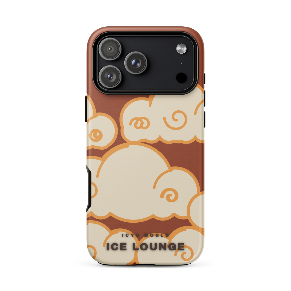 ICYS WORLD Ice Lounge iPhone case on iPhone 17 Pro Max, matte finish