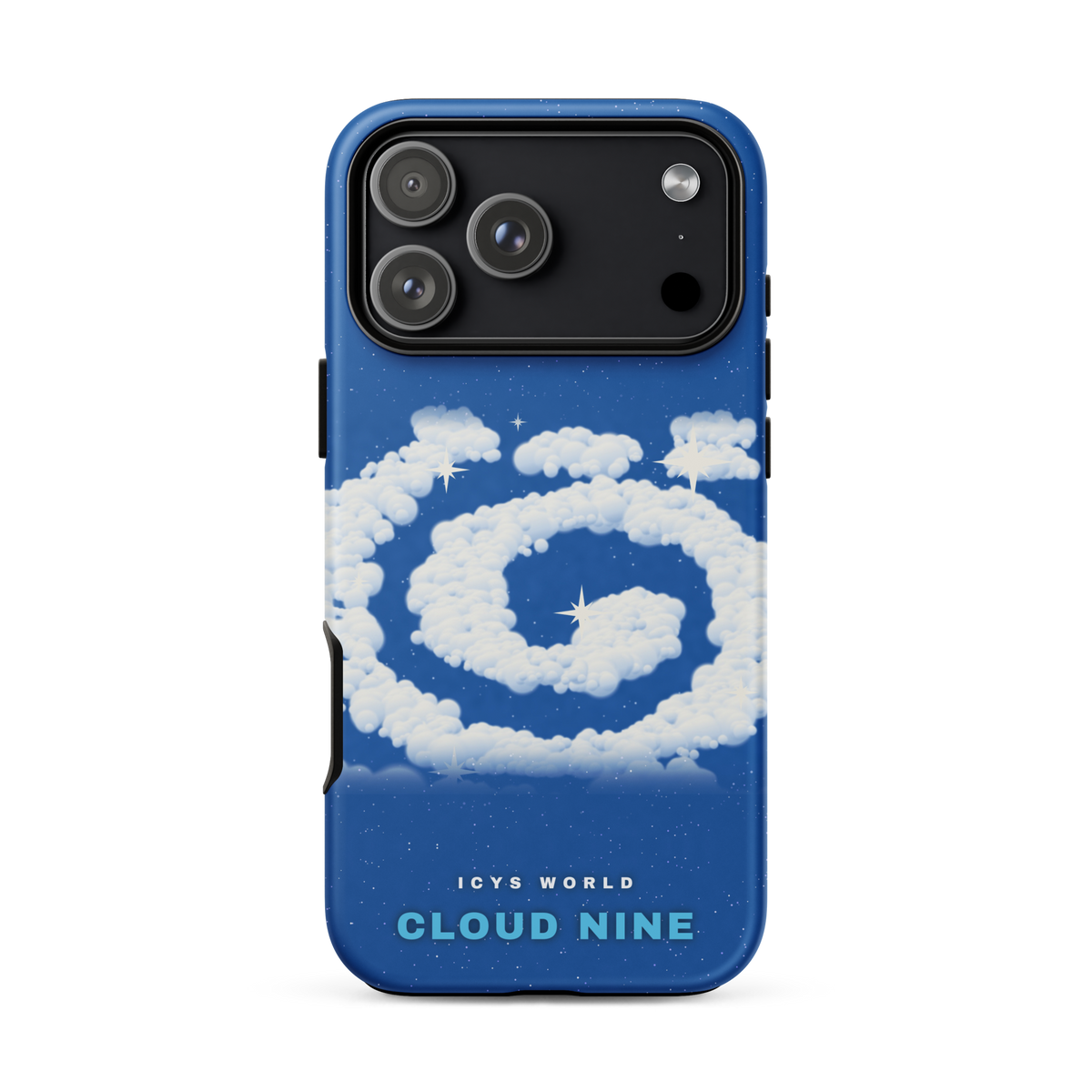 ICYS WORLD Cloud Nine iPhone case on iPhone 17 Pro Max, matte finish