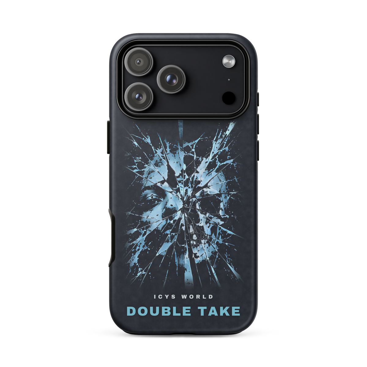 ICYS WORLD Double Take iPhone case on iPhone 17 Pro Max, matte finish