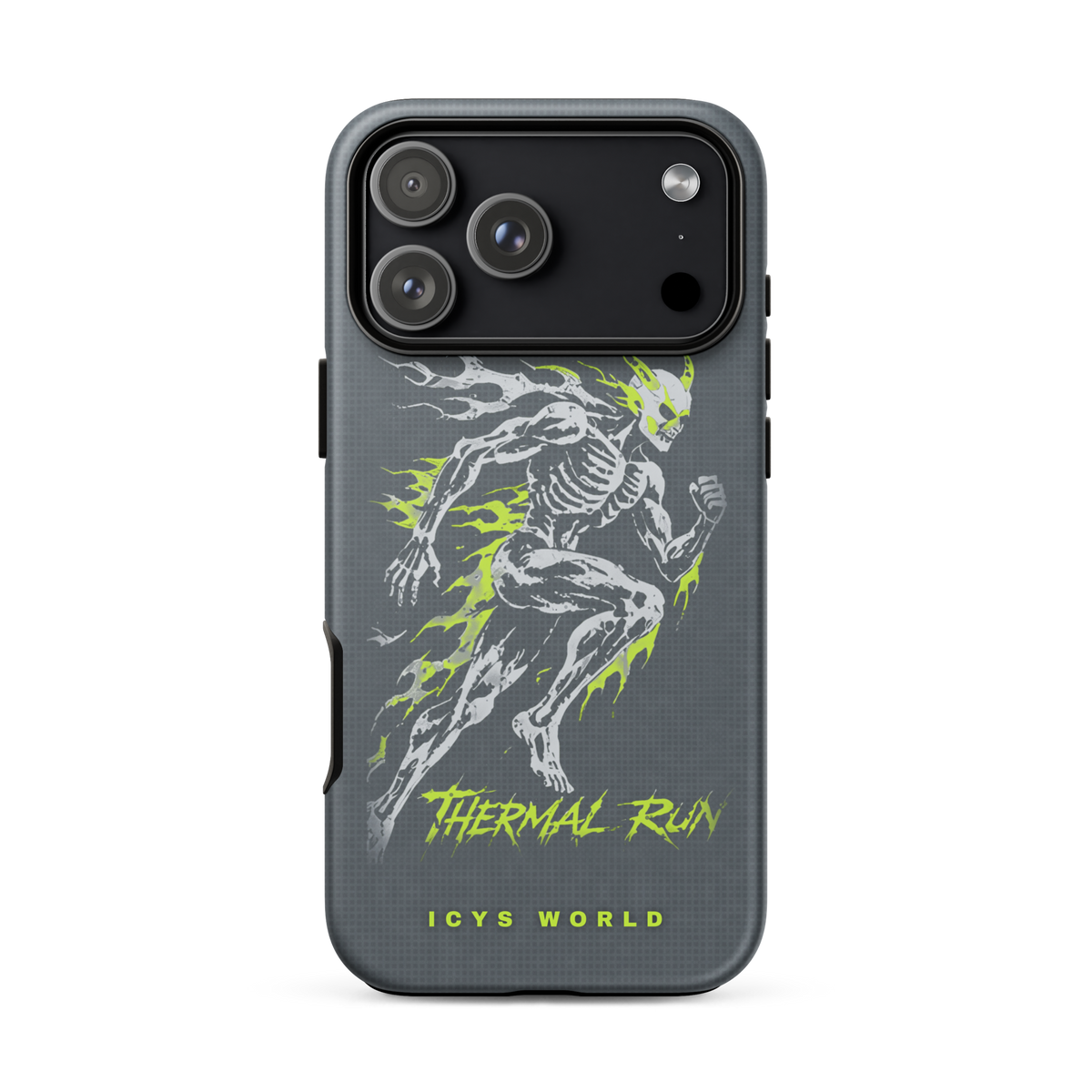 ICYS WORLD Thermal Run iPhone case on iPhone 17 Pro Max, matte finish