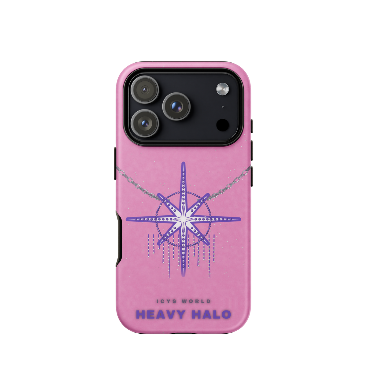 ICYS WORLD Heavy Halo iPhone case on iPhone 18 Pro, matte finish