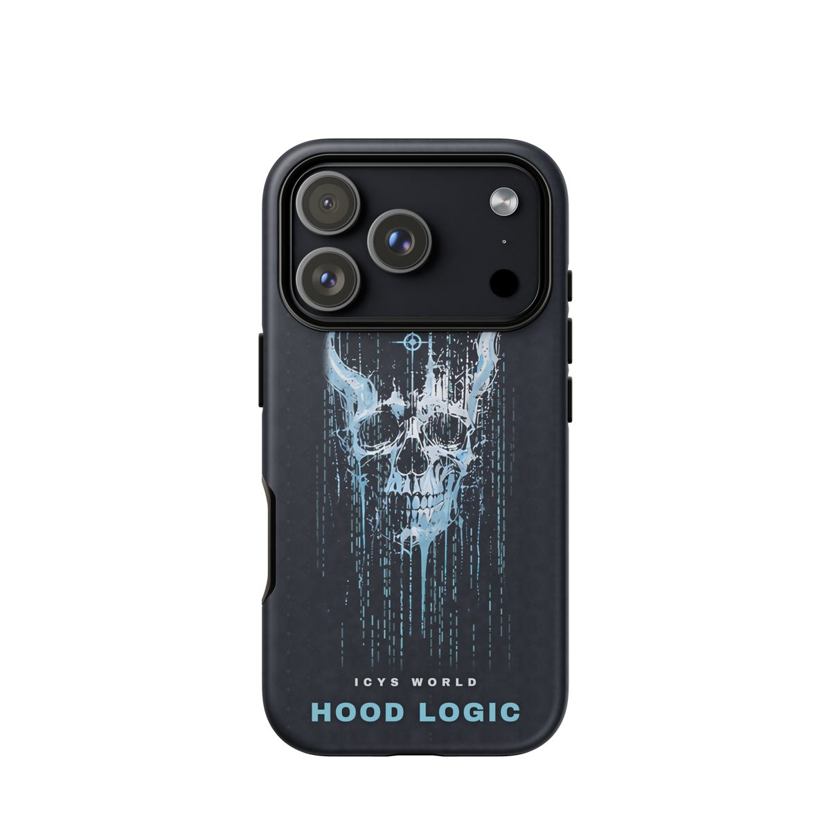 ICYS WORLD Hood Logic iPhone case on iPhone 18 Pro, matte finish