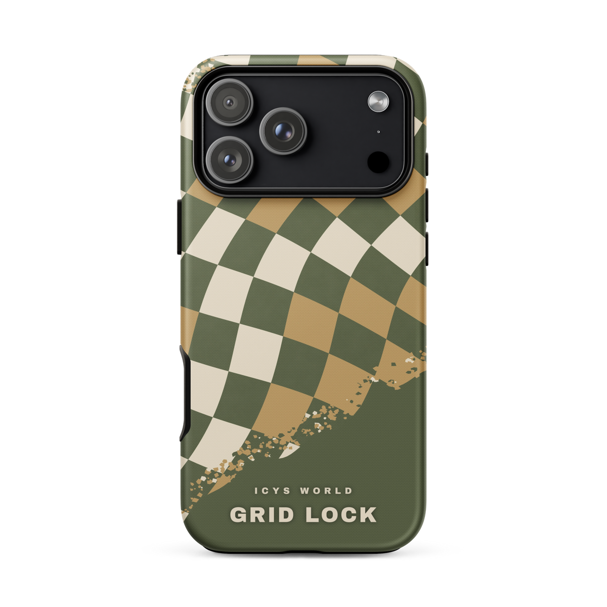 ICYS WORLD Grid Lock iPhone case on iPhone 18 Pro Max, matte finish