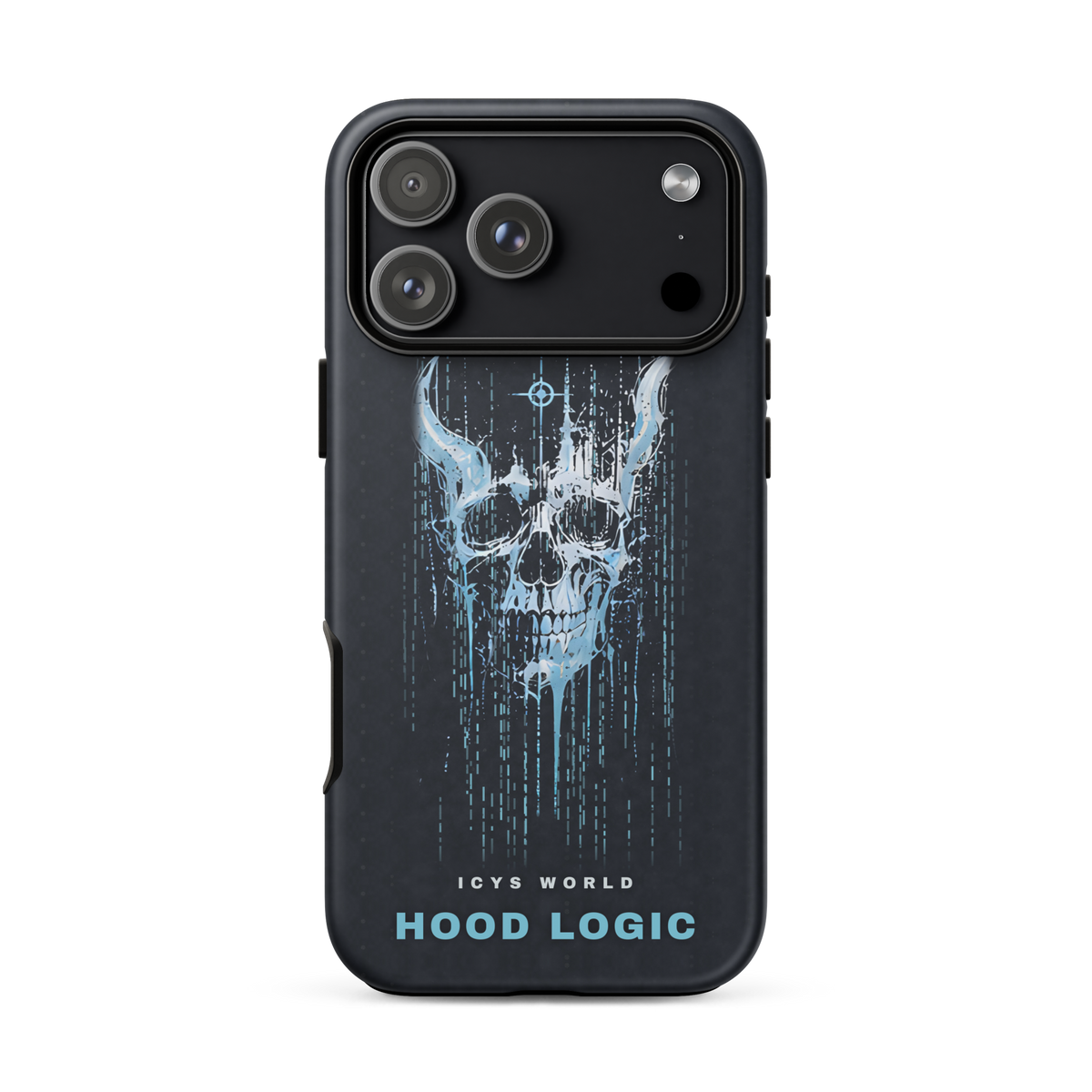 ICYS WORLD Hood Logic iPhone case on iPhone 18 Pro Max, matte finish
