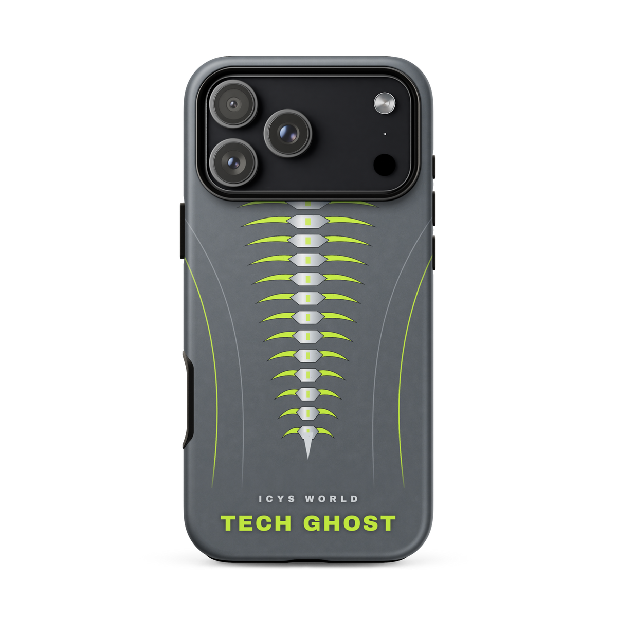 ICYS WORLD Tech Ghost iPhone case on iPhone 18 Pro Max, matte finish
