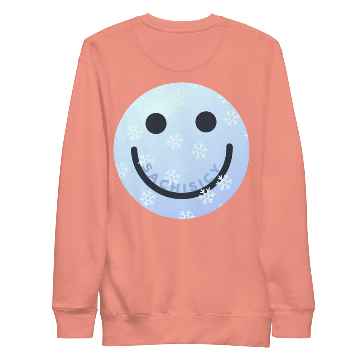 ICYS WORLD Crew – iced-out streetwear graphic crewneck sweatshirt, dusty rose, back view