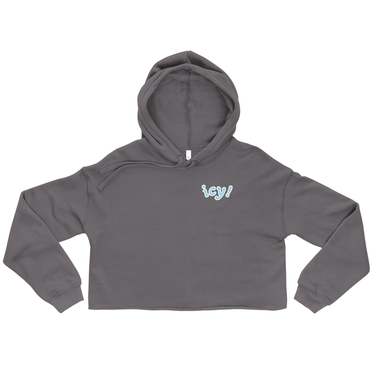 ICYS WORLD Crop Hoodie – iced-out streetwear graphic hoodie, storm, front view
